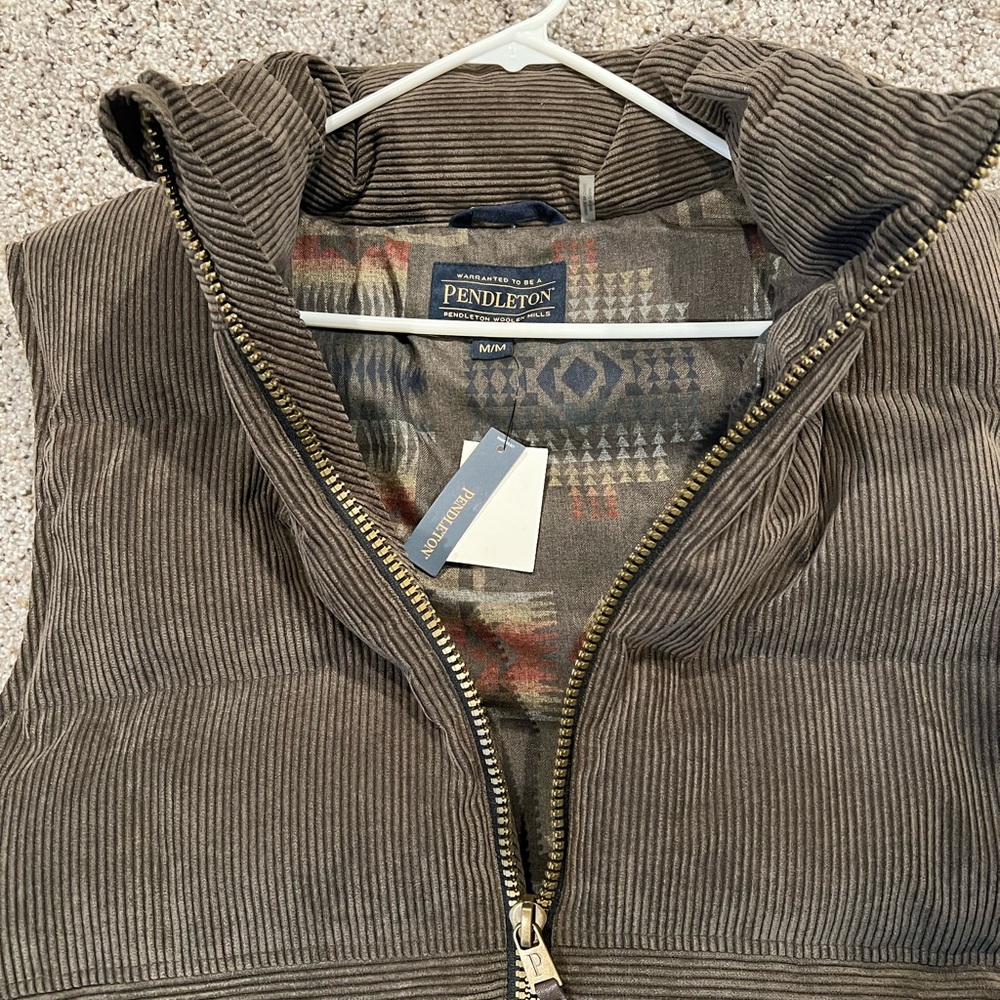 Pendleton Corduroy TPU Vest Breen Full Zip Size M NWT - Picture 2 of 7